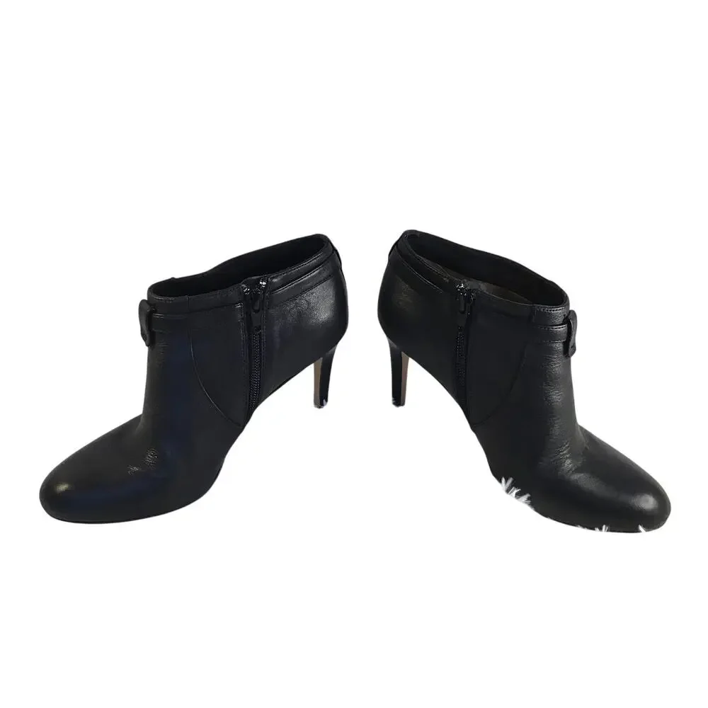 Coach Salene Cow Safari Leather Heeled  Booties Women’s SZ 6B